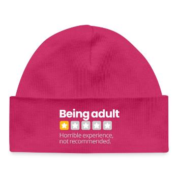 Erwachsen sein (dunkel) - Baby Organic Mütze - hot Pink - Vorne