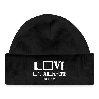 Inspirational Bible Quote Love One Another - Baby Organic Beanie - black - Front