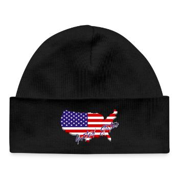 Map of the United States, American Pride - Baby Organic Beanie - black - Front