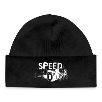Speed Formula Auto - Racing Illustration - Baby Organic Beanie - black - Front