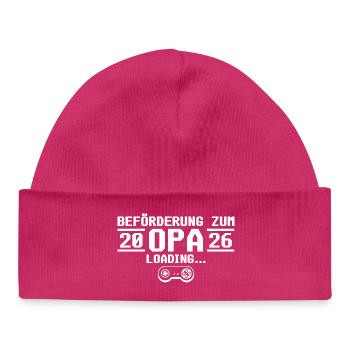Werdender Opa 2026 loading - Großvater - Baby Organic Mütze - hot Pink - Vorne