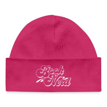 Brook Nerd Script Logo - Baby Organic Beanie - hot pink - Front