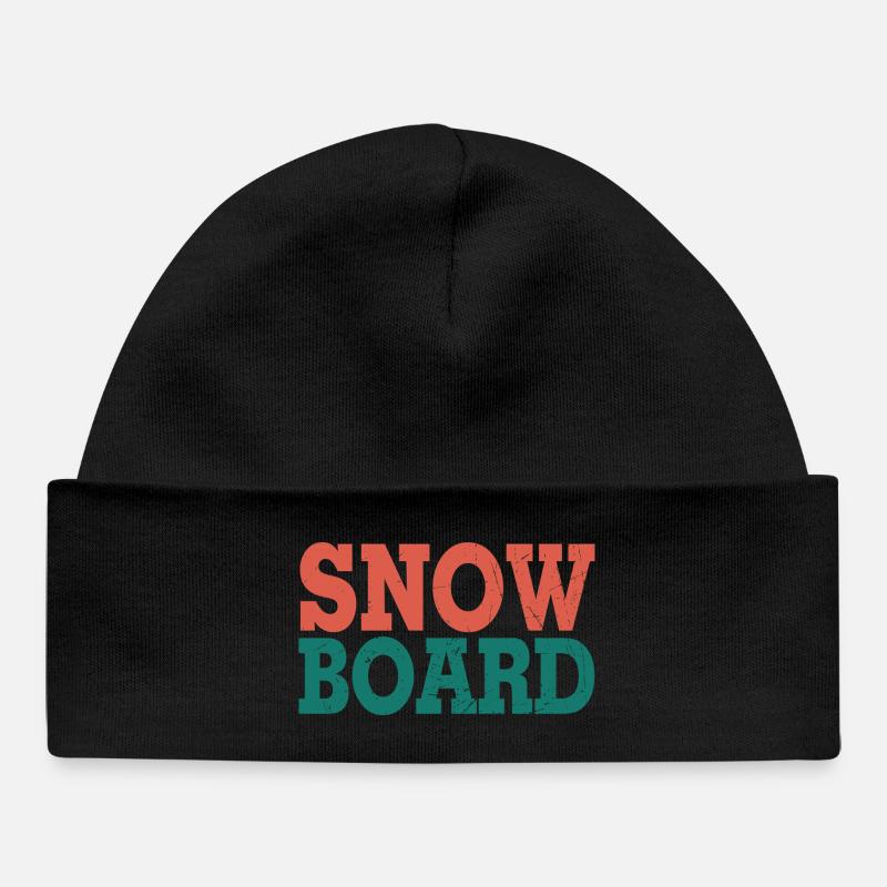Snowboard - Baby Organic Beanie - black
