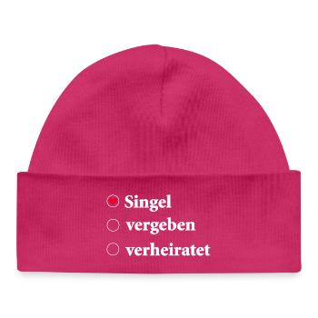 Statut de la relation Sélection Célibataire avec symbole de cœur - Bonnet bébé bio - hot pink - Devant