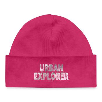 Explorateur urbain - Bonnet bébé bio - hot pink - Devant