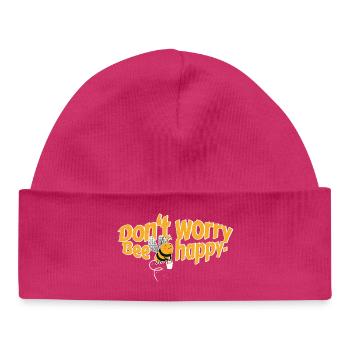 Ne vous inquiétez pas, Bee happy - Bonnet bébé bio - hot pink - Devant