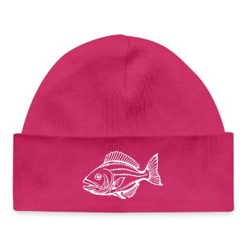 Fish Shirt Fish Motif,Fishing Clothing Gift - Baby Organic Beanie - hot pink - Front