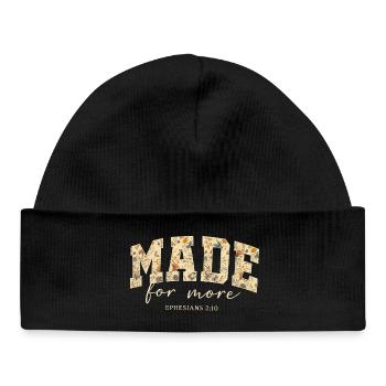 Made for More Bible Quote Blossoms - Baby Organic Beanie - black - Front
