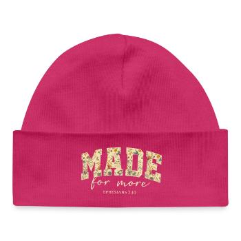 Conçu pour plus de citations bibliques - Bonnet bébé bio - hot pink - Devant