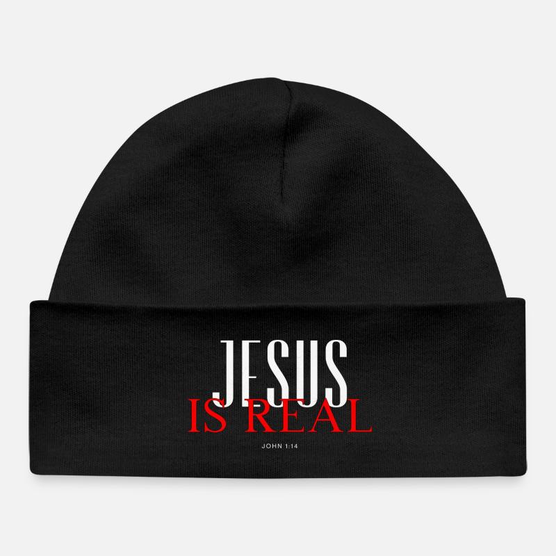 Jesus is real! - Baby Organic Beanie - black