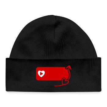 Lovely YouTube Inspired Subscribe Flat Icon - Baby Organic Beanie - black - Front
