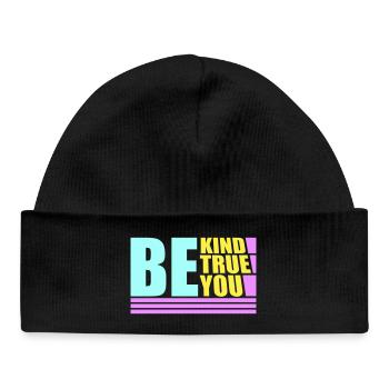 Be Kind Be True Be You Inspirierend Selbstliebe - Baby Organic Mütze - Schwarz - Vorne
