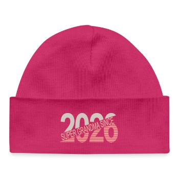 Super_grandma_since_2026 - Baby Organic Beanie - hot pink - Front