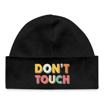 Ne Pas Toucher Rétro Pastel - Bonnet bébé bio - noir - Devant