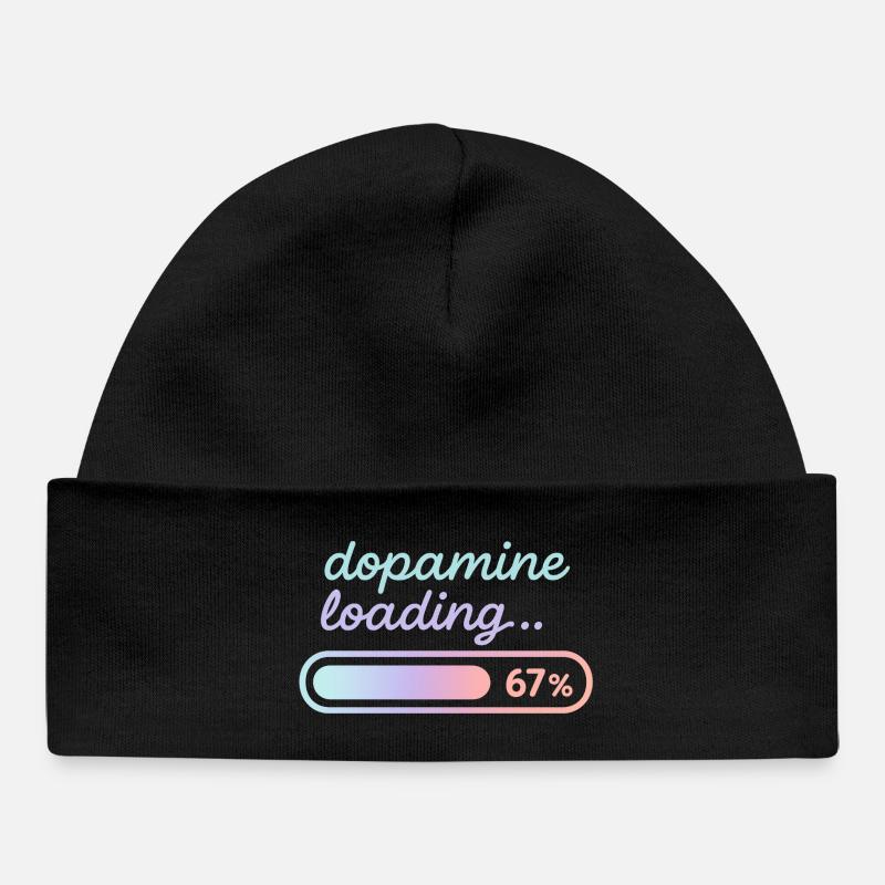 Dopamine Loading Pastel Gradient - Baby Organic Beanie - black