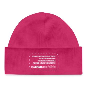 Chaos and Beauty Quote Poem Inspiration - Baby Organic Beanie - hot pink - Front