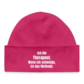 Ich bin Therapeut Schweigen ist Methode - Baby Organic Mütze - hot Pink - Vorne
