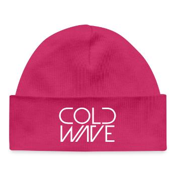 Typographie minimaliste de la vague froide - Bonnet bébé bio - hot pink - Devant