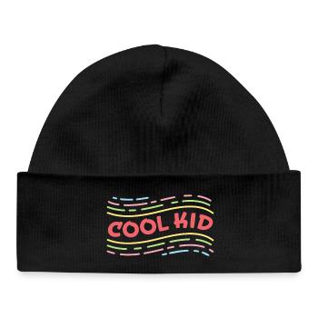 Cool Kid - Affirmation positive et colorée pour les enfants - Bonnet bébé bio - noir - Devant
