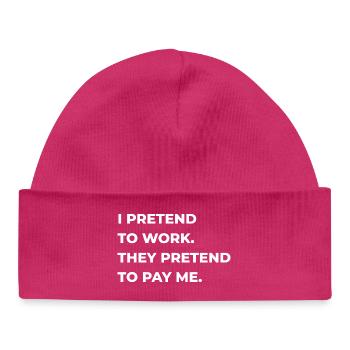 faire semblant de travailler - Bonnet bébé bio - hot pink - Devant