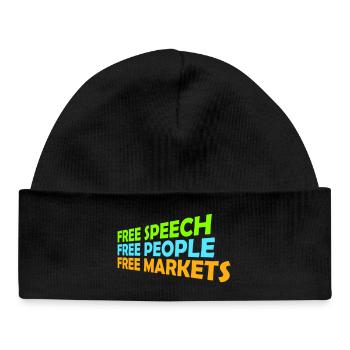 Free Speech Markets People Libertarian Freedom Logo - Baby Organic Beanie - black - Front