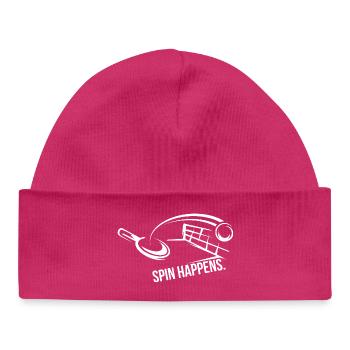 Spin Happens – Tischtennis Design - Baby Organic Mütze - hot Pink - Vorne