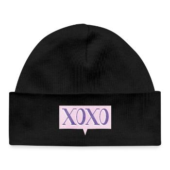 XoXo – Pop Culture Love Hug Youth Language - Baby Organic Beanie - black - Front