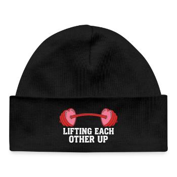 Lifting Each Other Up Funny Gym Workout Valentine - Baby Organic Beanie - black - Front