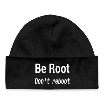Be Root Don't Reboot – Geek-Humor - Baby Organic Mütze - Schwarz - Vorne
