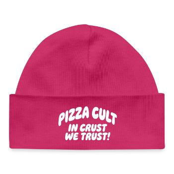 Pizza Cult en croûte en croûte : nous avons confiance - Bonnet bébé bio - hot pink - Devant