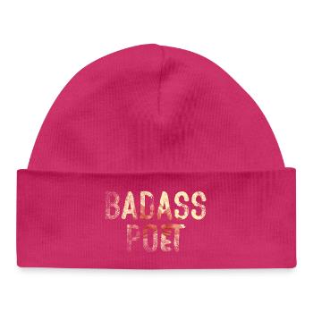Poète Badass Typographie florale - Bonnet bébé bio - hot pink - Devant