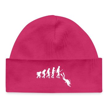 Taucher Evolution - Tauchen - Baby Organic Mütze - hot Pink - Vorne