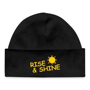 RISE AND SHINE - Baby Organic Mütze - Schwarz - Vorne