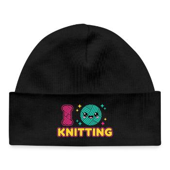Cœur en laine à tricot Kawaii - Bonnet bébé bio - noir - Devant