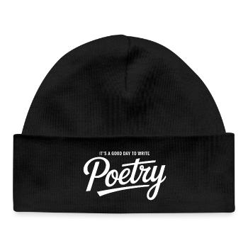 Midnight Verse Script Tee - Baby Organic Beanie - black - Front