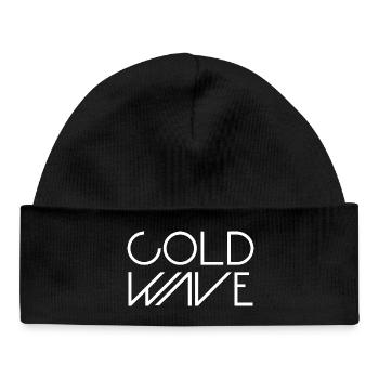 Typographie minimaliste de la vague froide - Bonnet bébé bio - noir - Devant