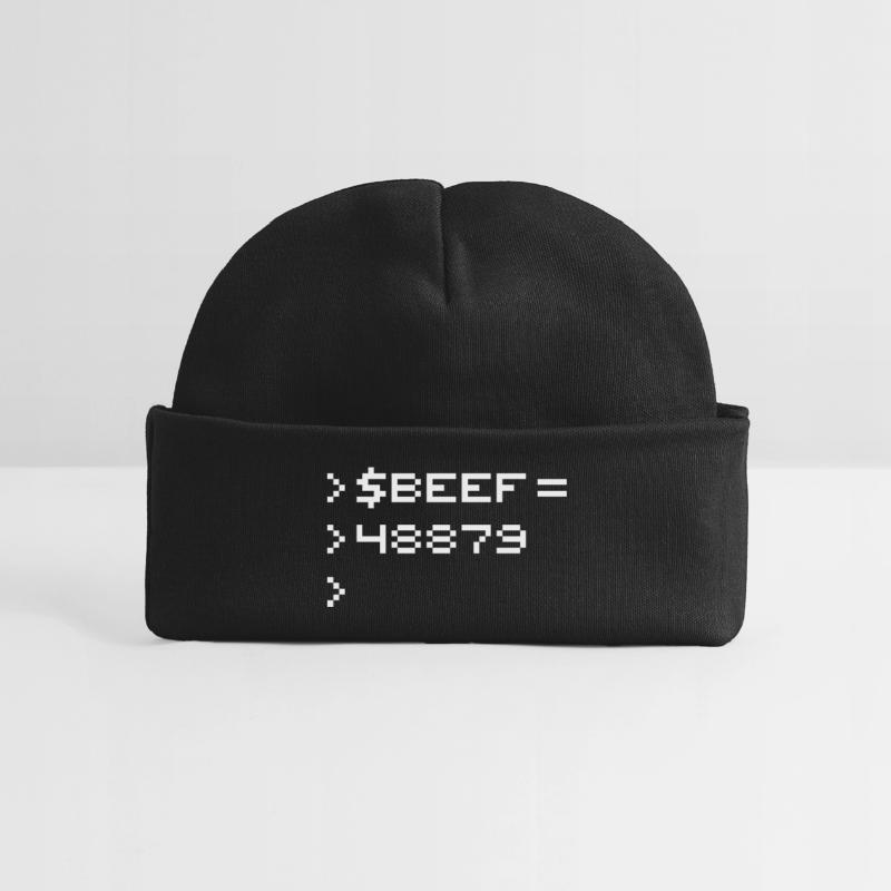 BEEF 8-Bit Code Nerd Pixel Terminal Retro Baby Organic Mütze