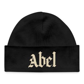 Abel Gothic Script - Baby Organic Mütze - Schwarz - Vorne