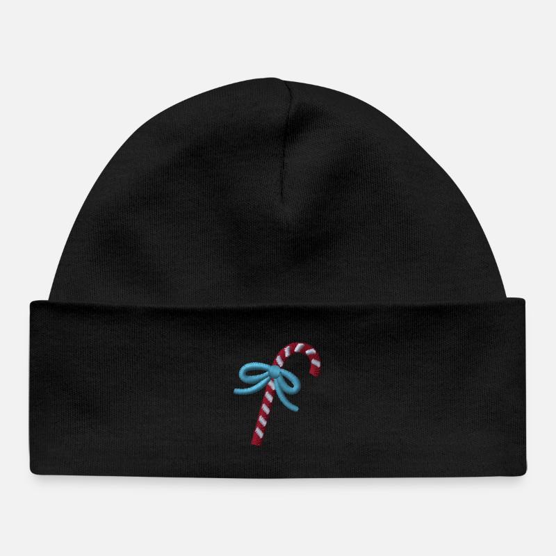 Bonbons de Noël brodés - Bonnet bébé bio - noir