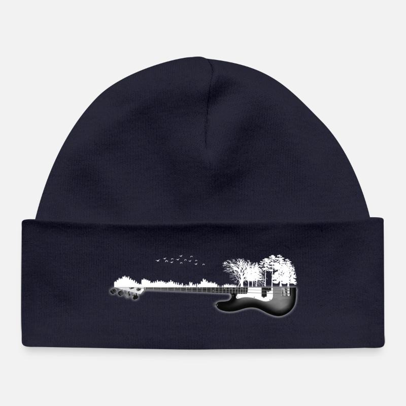 guitare nature - Bonnet bébé bio - bleu marine