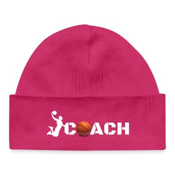 Silhouette d’entraîneur de basket-ball - Bonnet bébé bio - hot pink - Devant
