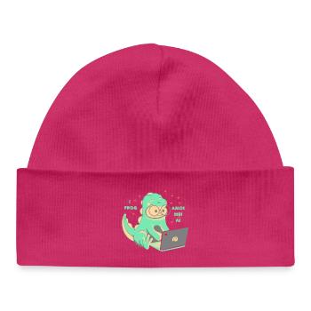 Love 💘 I frog amoi mai AI - Bonnet bébé bio - hot pink - Devant