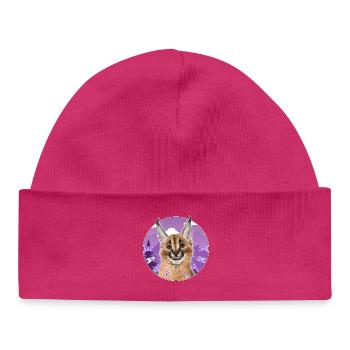 Cat Baby Lynx - Baby Organic Beanie - hot pink - Front