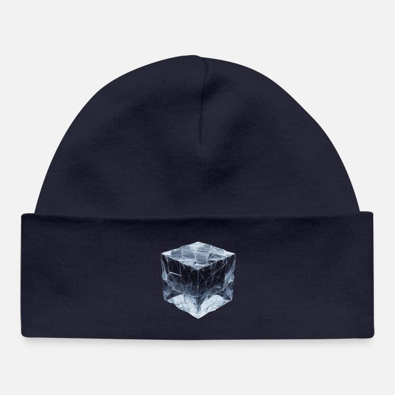 Glaçons de style polygonal - Bonnet bébé bio - bleu marine