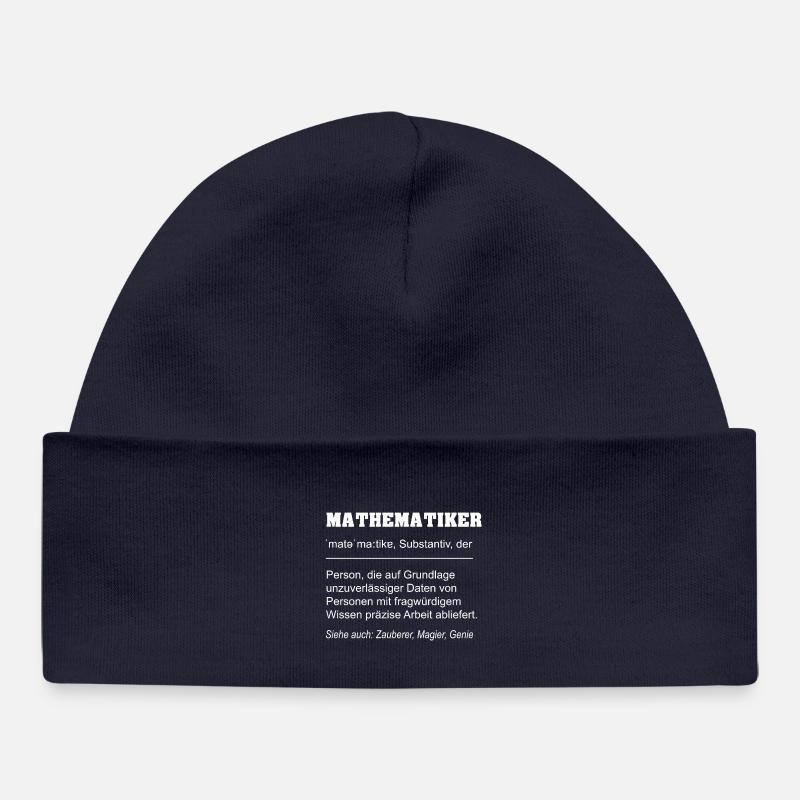 Définition du mathématicien - Bonnet bébé bio - bleu marine