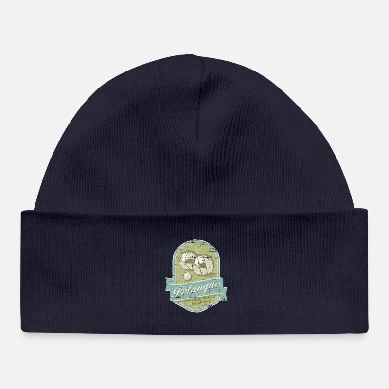Petanque vintage - Bonnet bébé bio - bleu marine