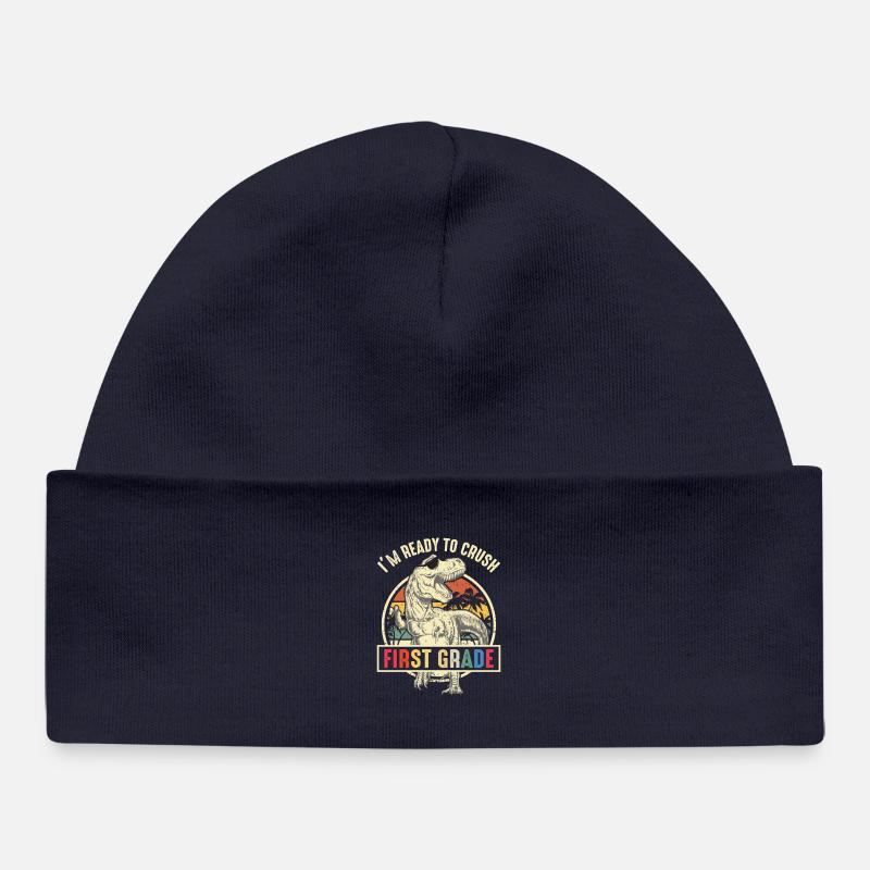 T-Rex Premier ami Style vif - Bonnet bébé bio - bleu marine