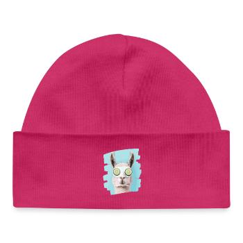 Lama Alpaka Beauty Selfcare Maske - Baby Organic Mütze - hot Pink - Vorne