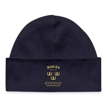 Boras, Sverige, Suède - Bonnet bébé bio - bleu marine - Devant