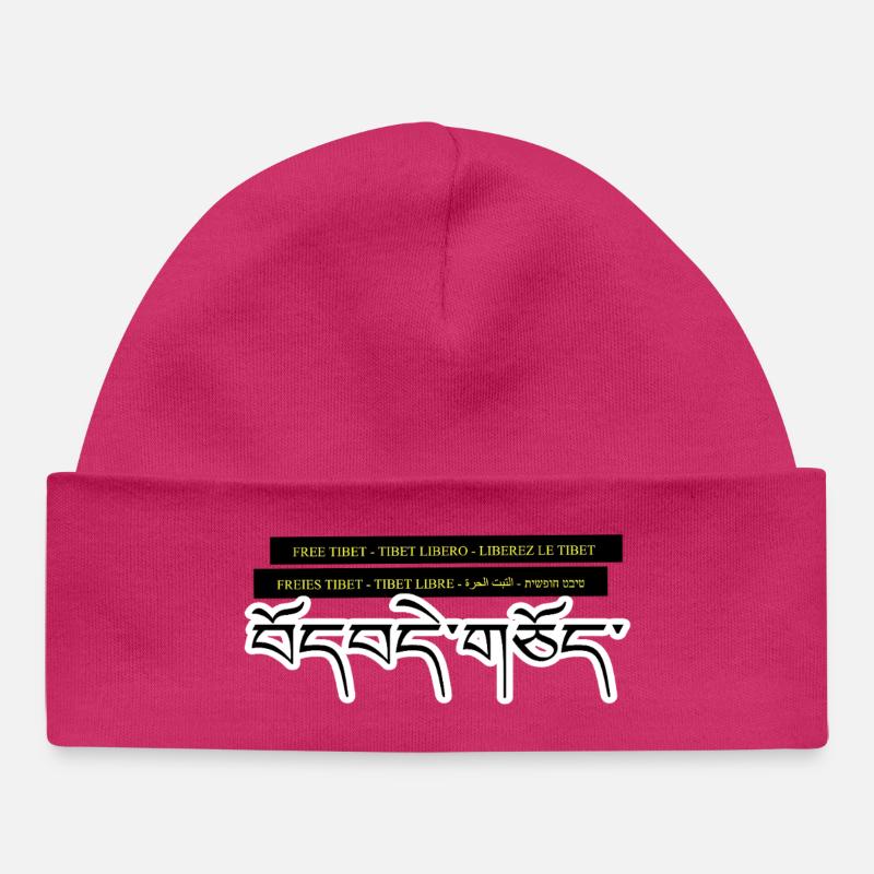 Multi Tibet - Bonnet bébé bio - hot pink